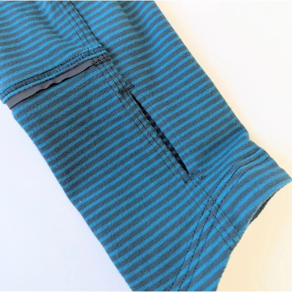 Lululemon Long Sleeve Kanto Catch Me 10 Mini Pop Stripe Dark Fuel Forge Teal